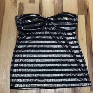 Dots Tube Top Black and Silver L‎